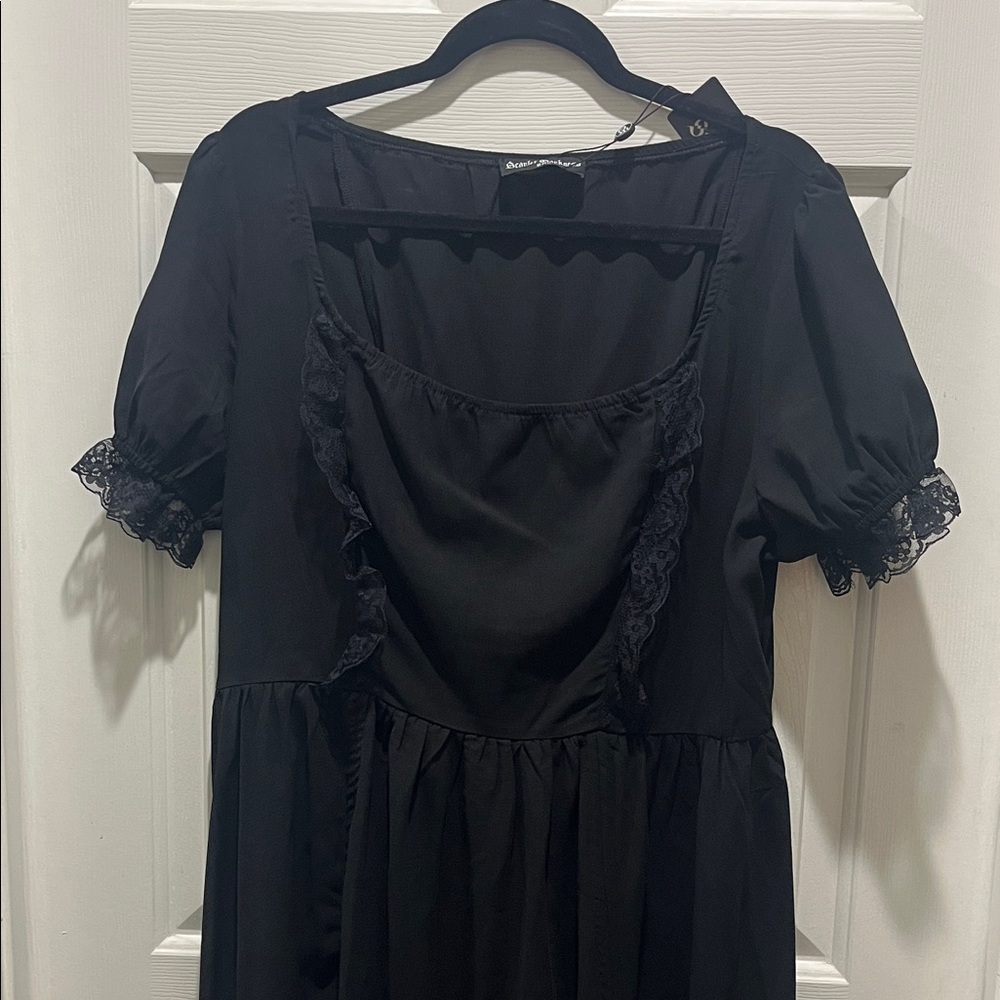 Black Romantic Goth Puff Sleeve Dress